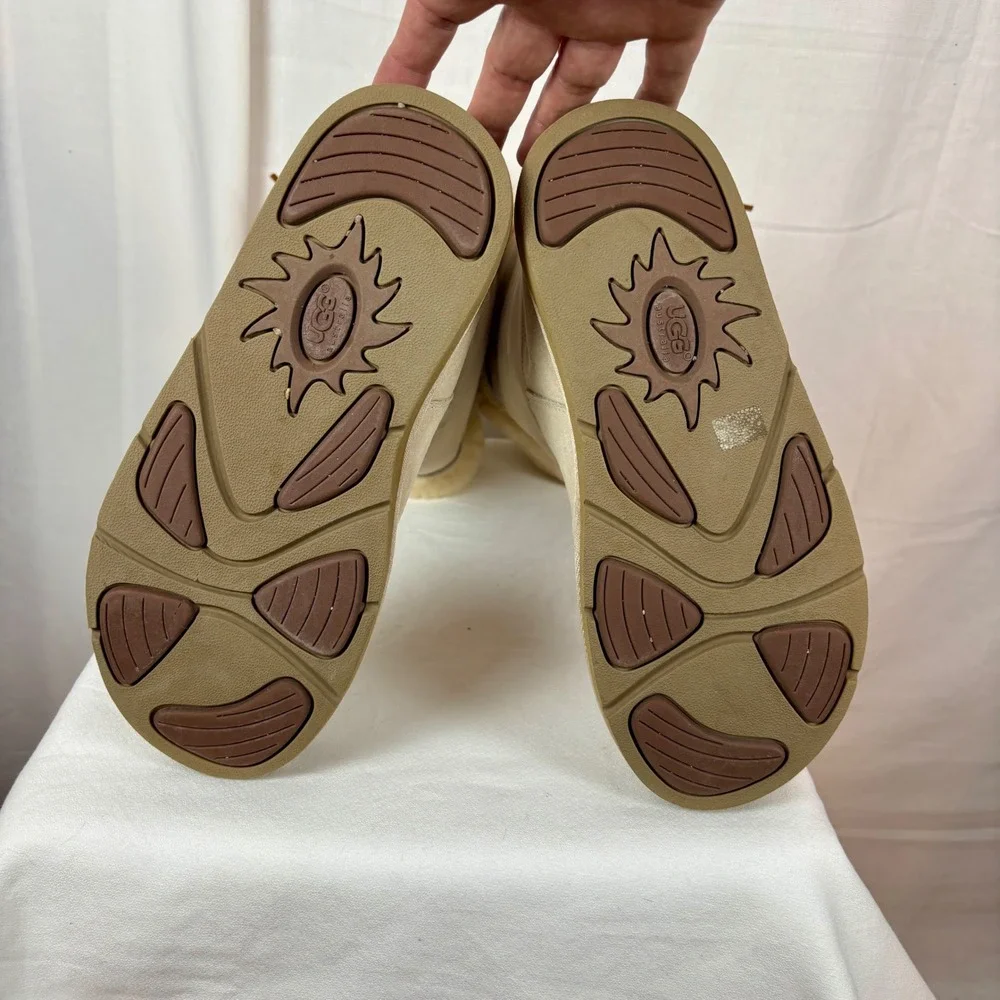 UGG Australia Sunburst Tall Suede Shearling Boots Sand 5163 Womens 8